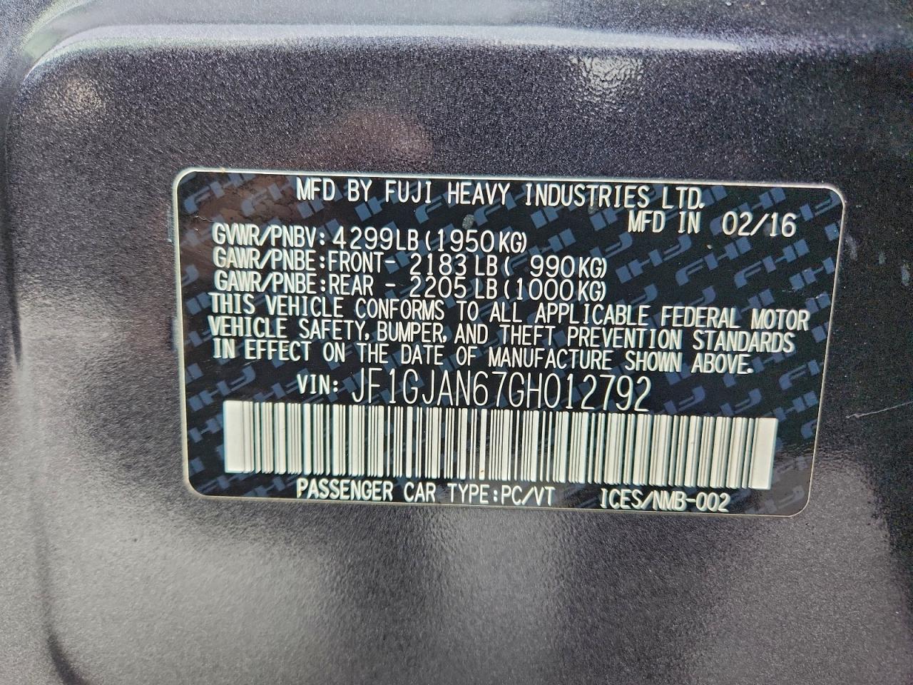 2016 SUBARU IMPREZA LIMITED photo 13