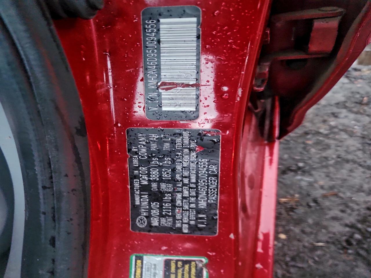 2005 HYUNDAI ELANTRA GLS photo 13