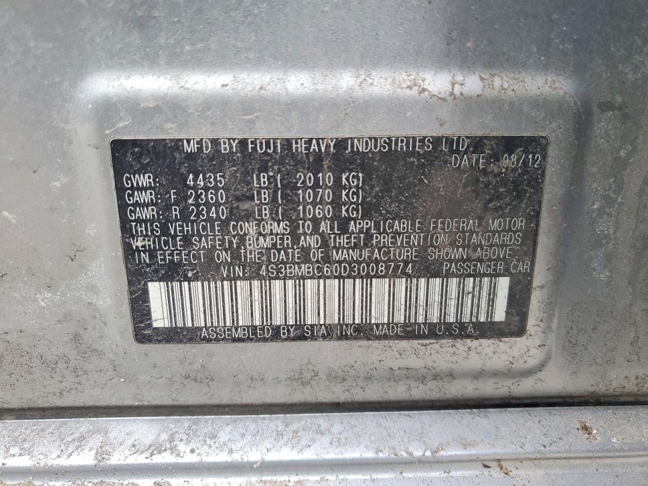 2013 SUBARU LEGACY 2.5I PREMIUM photo 12