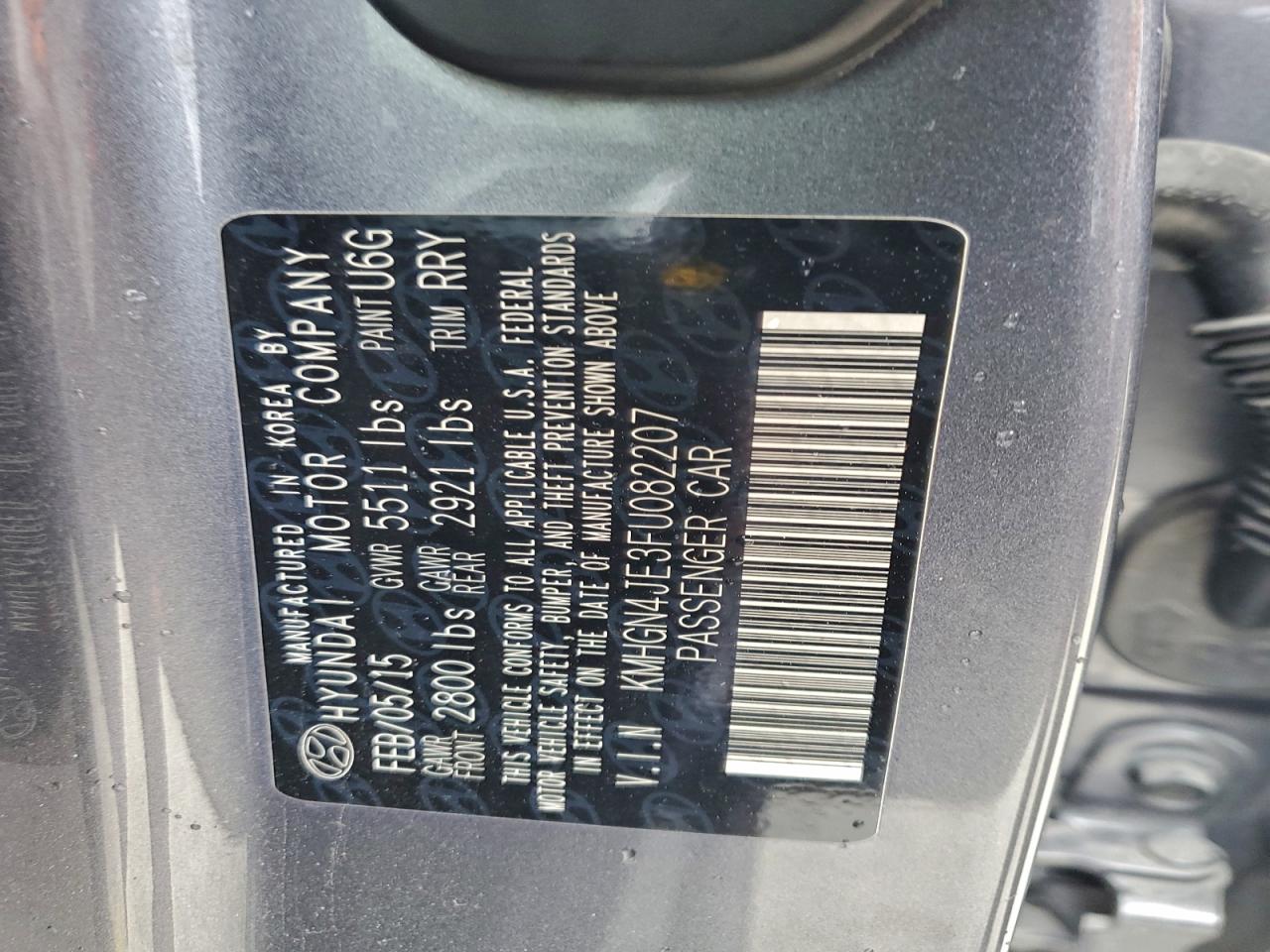2015 HYUNDAI GENESIS 3.8L photo 12