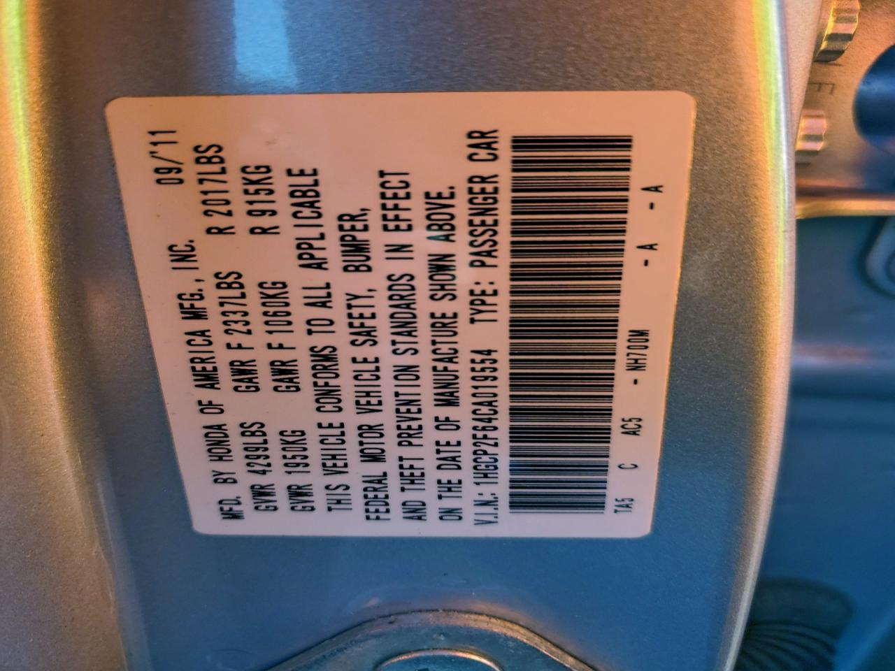 2012 HONDA ACCORD SE photo 23