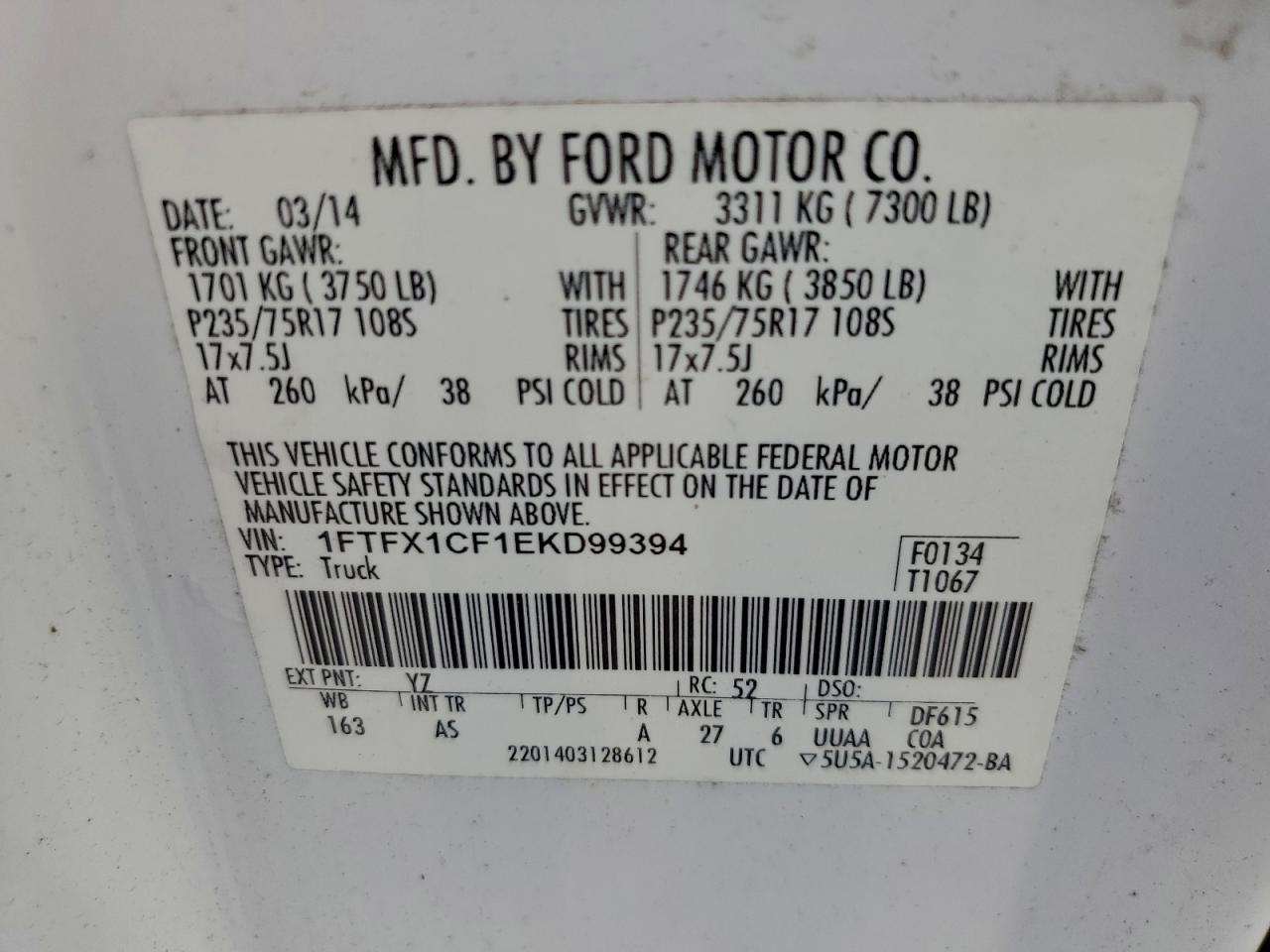 2014 FORD F150 SUPER CAB photo 12