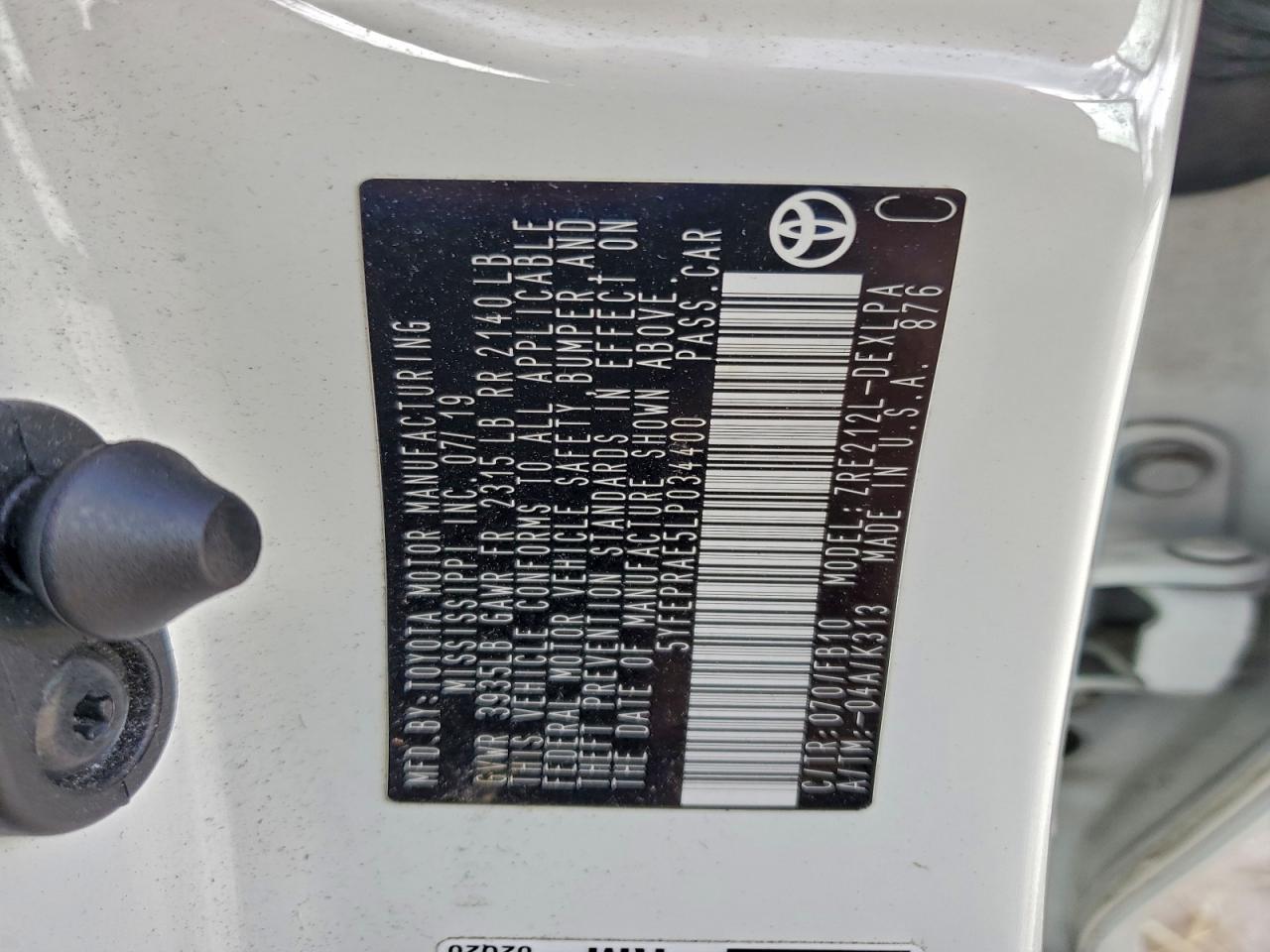 2020 TOYOTA COROLLA LE photo 13