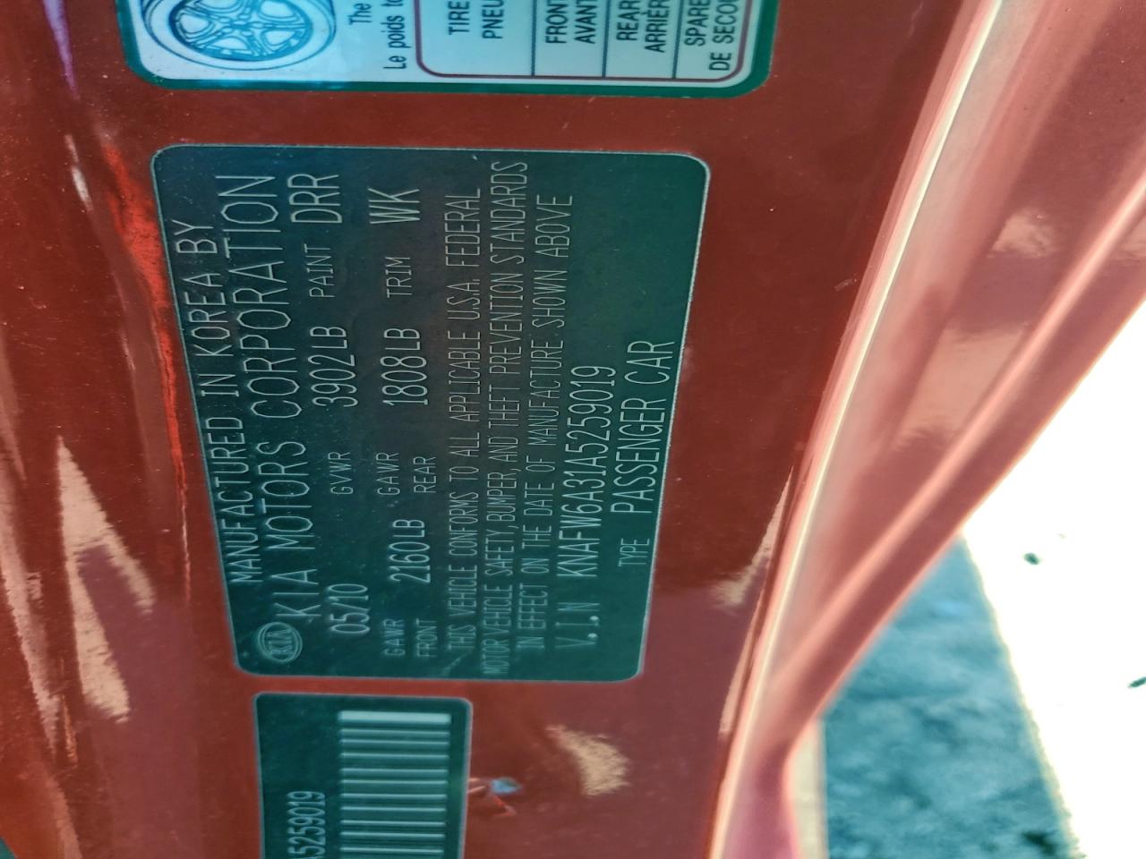 2010 KIA FORTE SX photo 23