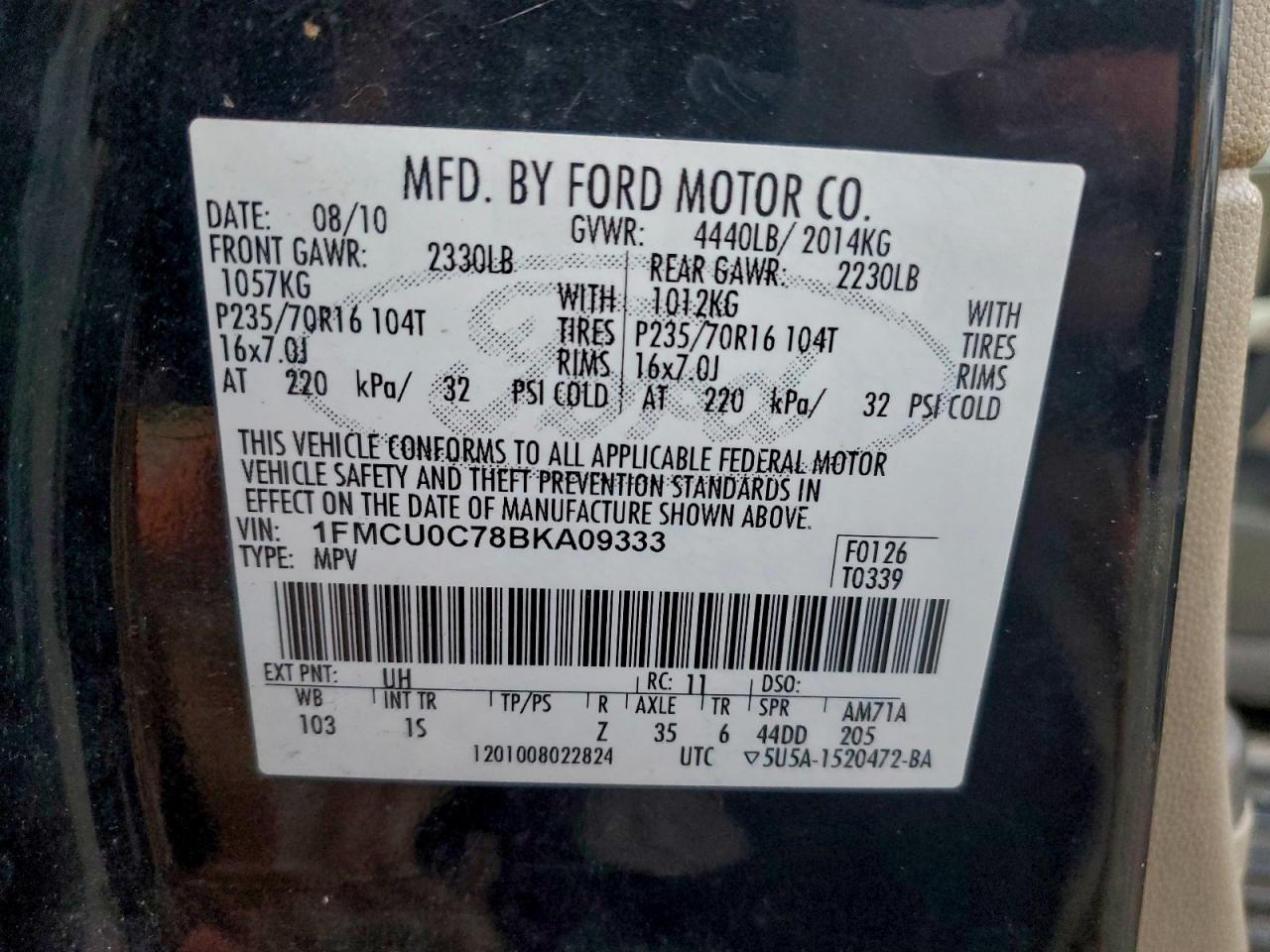 2011 FORD ESCAPE XLS photo 25