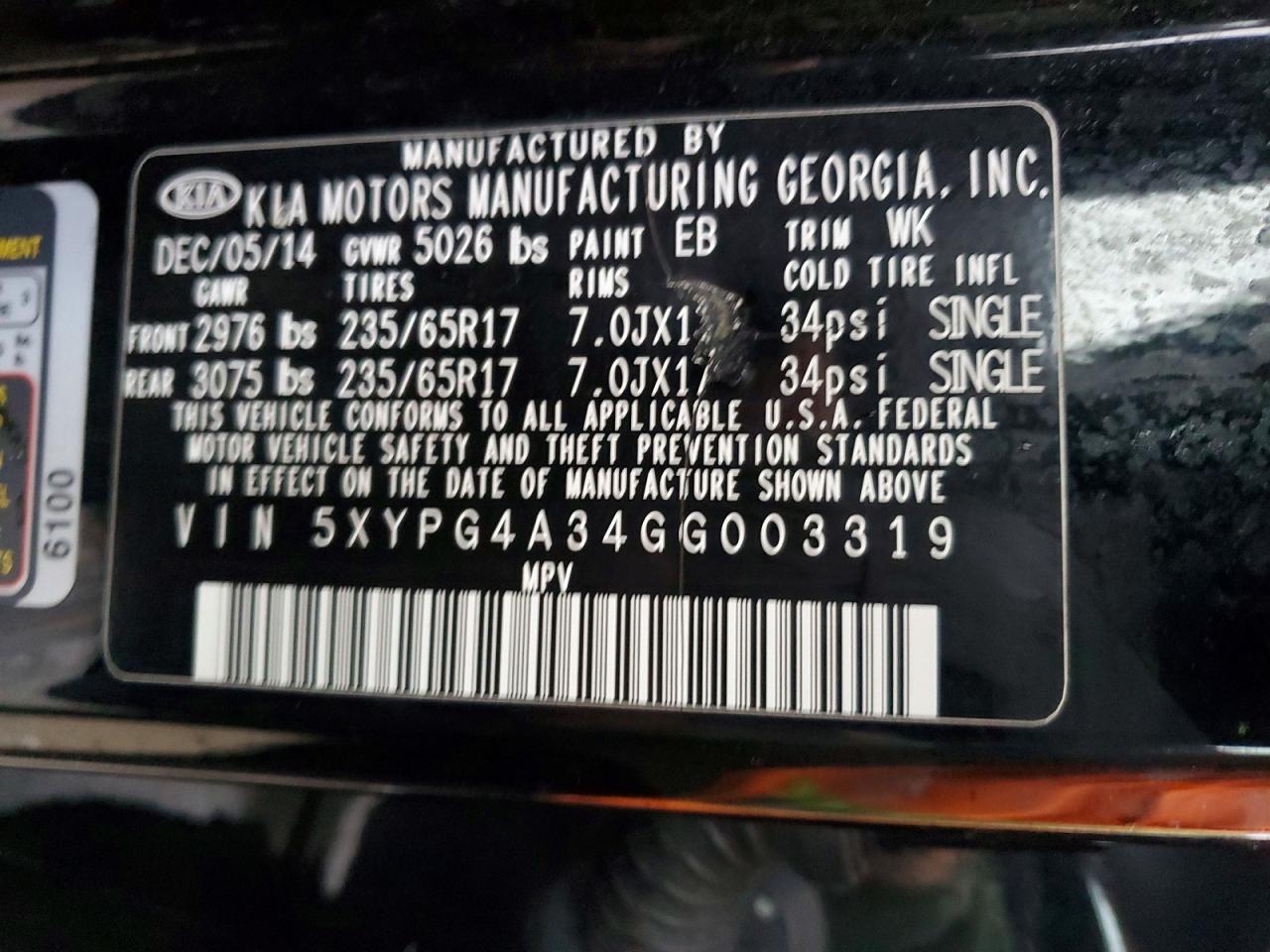 2016 KIA SORENTO LX photo 14