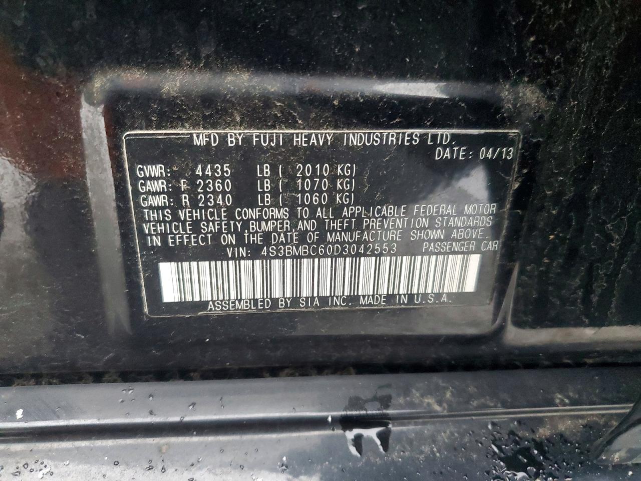 2013 SUBARU LEGACY 2.5I PREMIUM photo 12