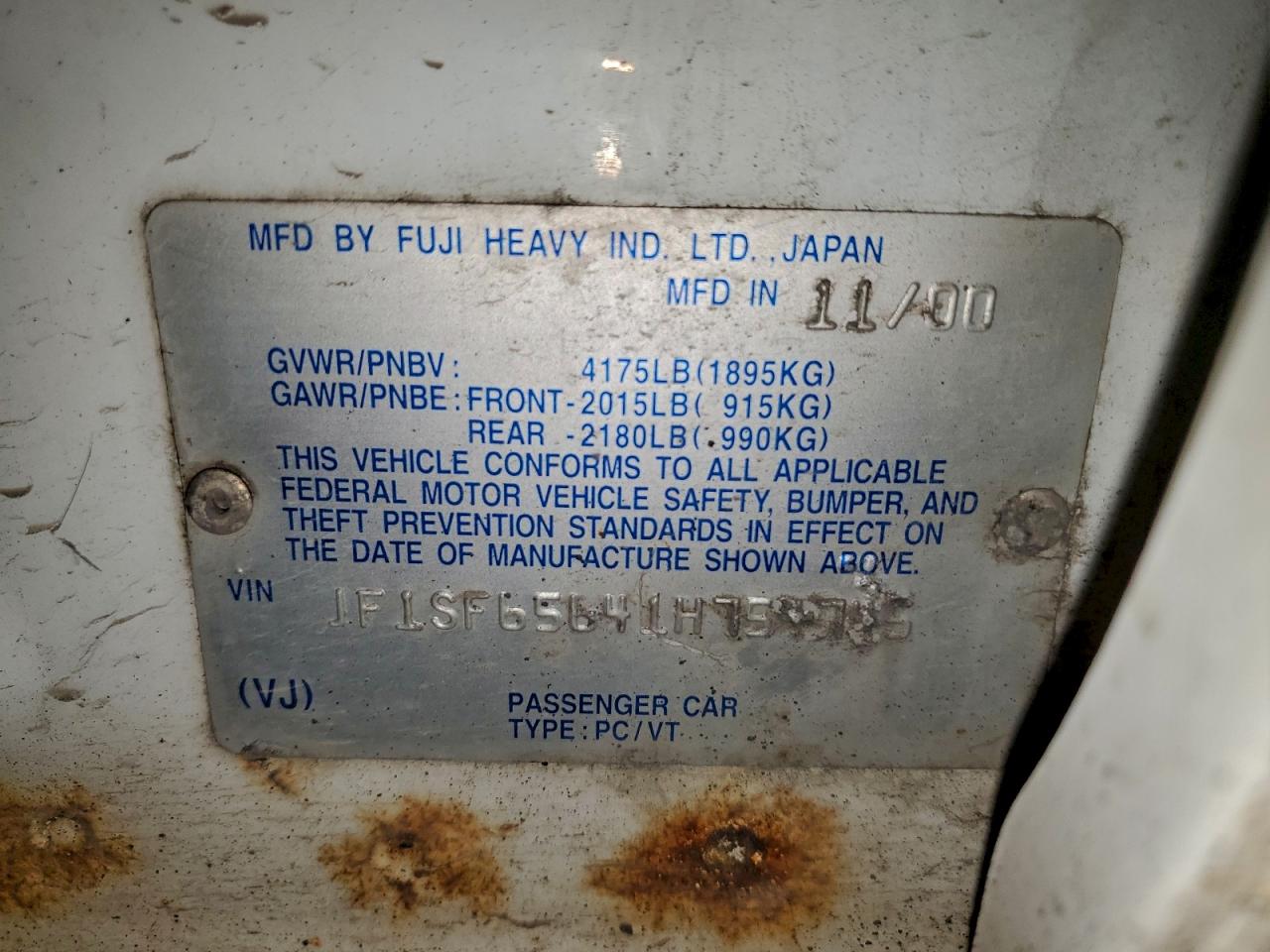 2001 SUBARU FORESTER S photo 37