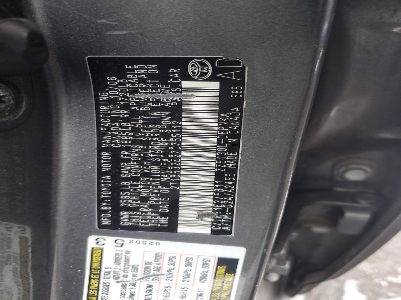 2007 TOYOTA COROLLA CE photo 37