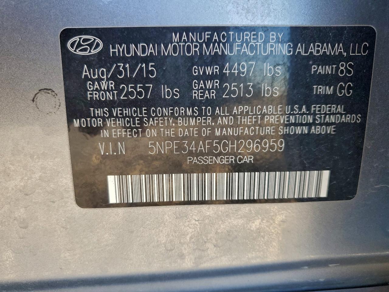 2016 HYUNDAI SONATA SPORT photo 37
