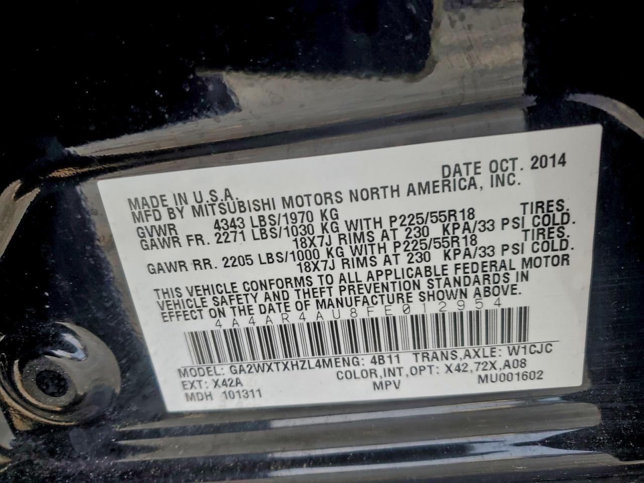 2015 MITSUBISHI OUTLANDER SPORT SE photo 13