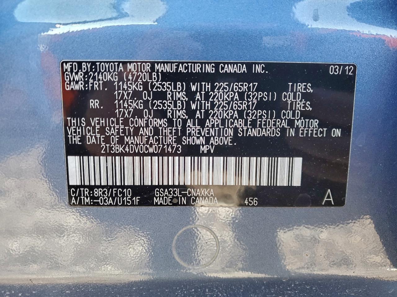 2012 TOYOTA RAV4 photo 13