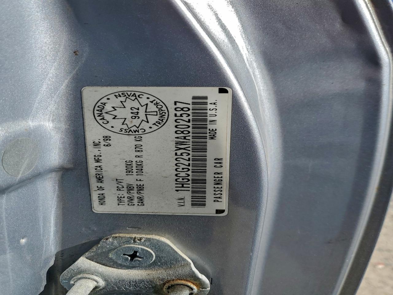 1998 HONDA ACCORD EX photo 12
