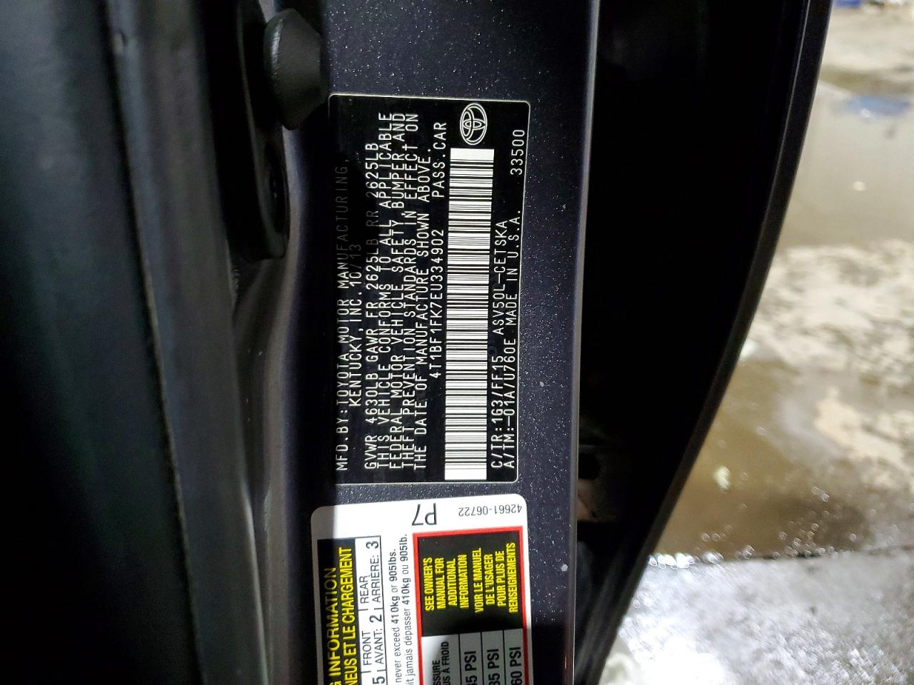 2014 TOYOTA CAMRY L photo 34