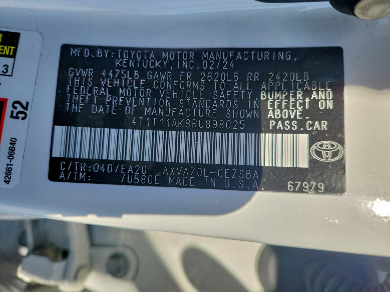 2024 TOYOTA CAMRY SE NIGHT SHADE photo 12