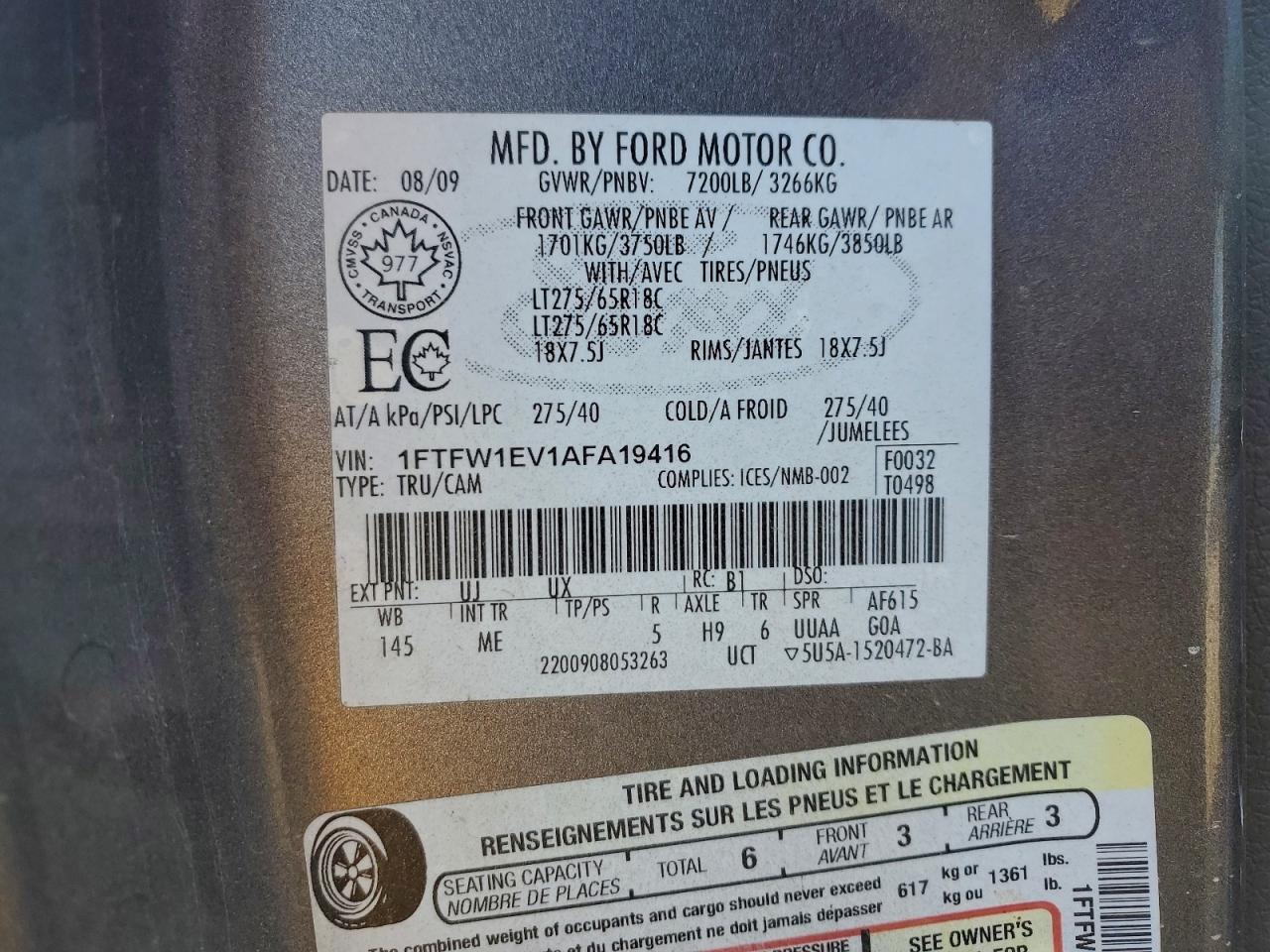 2010 FORD F150 SUPERCREW photo 34