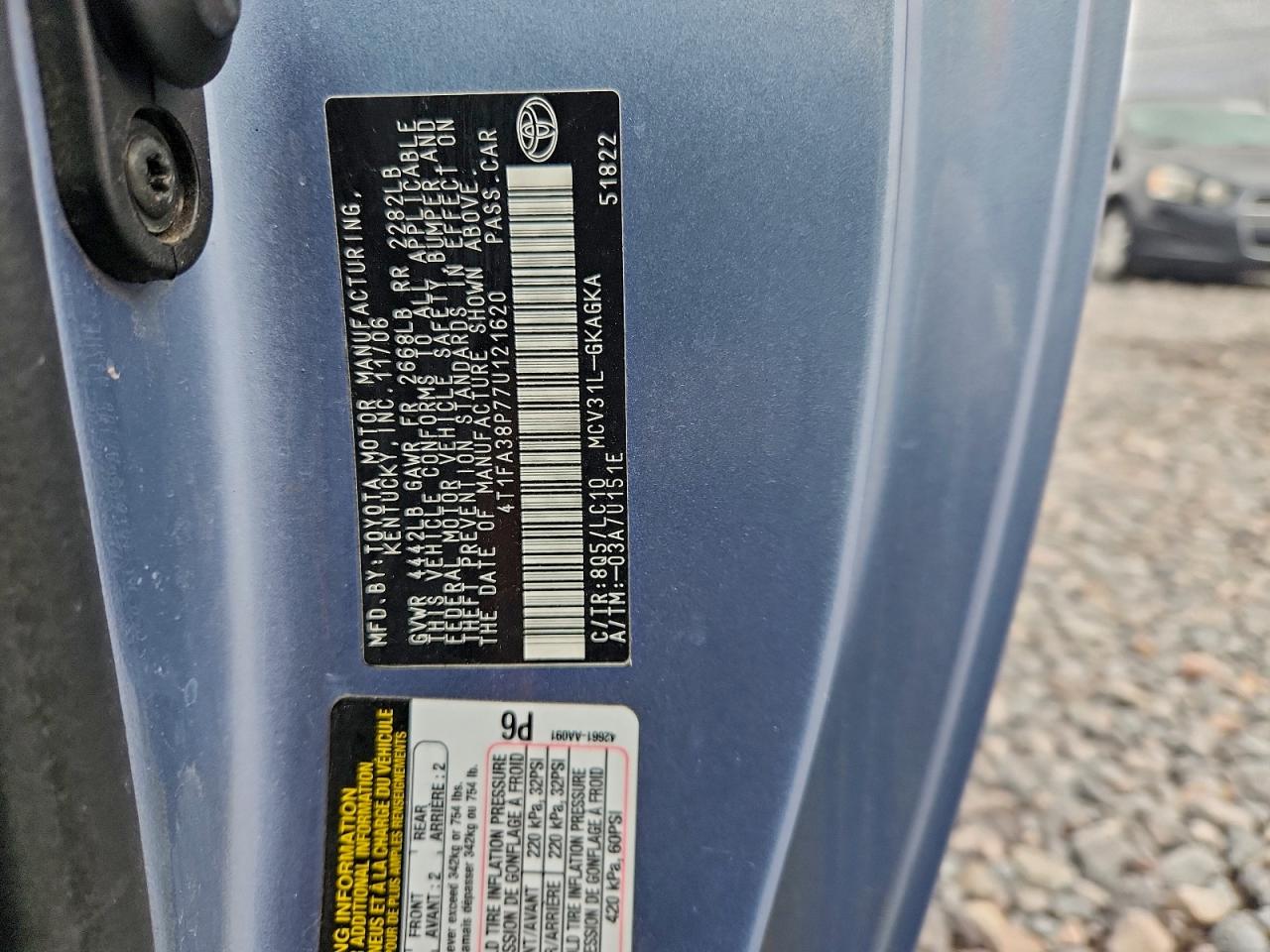 2007 TOYOTA CAMRY SOLARA SE photo 12