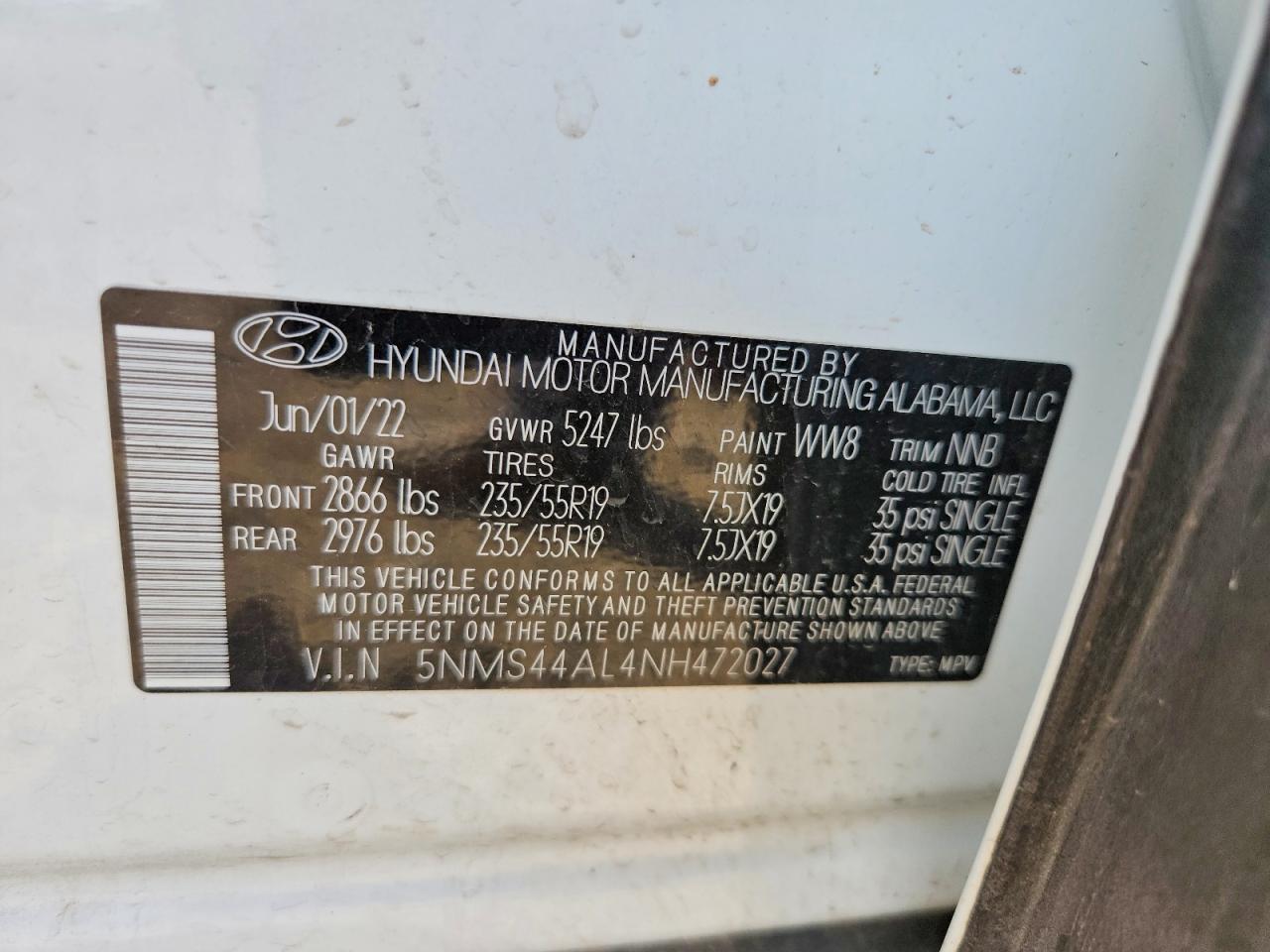 2022 HYUNDAI SANTA FE LIMITED photo 13