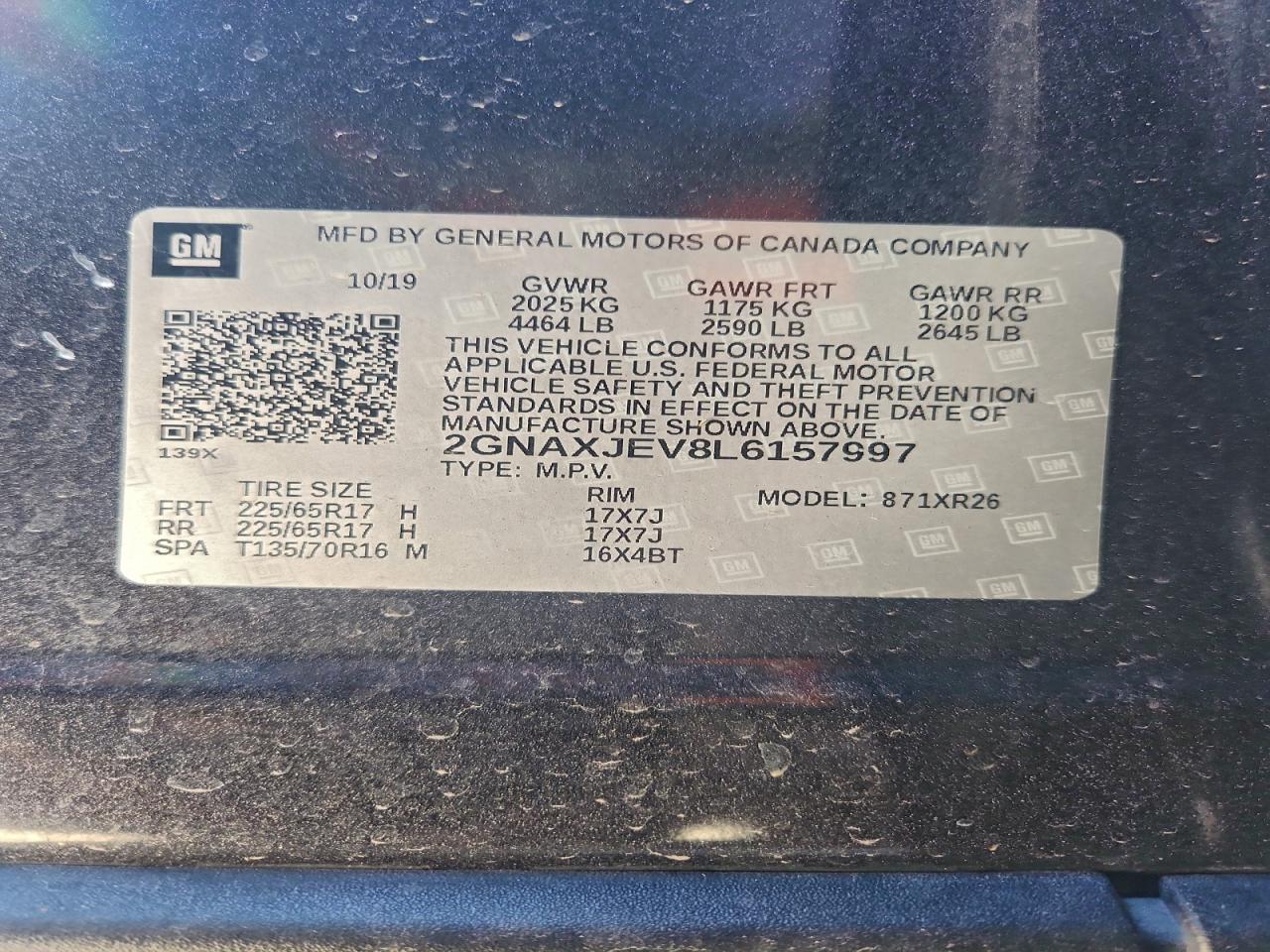 2020 CHEVROLET EQUINOX LT photo 13