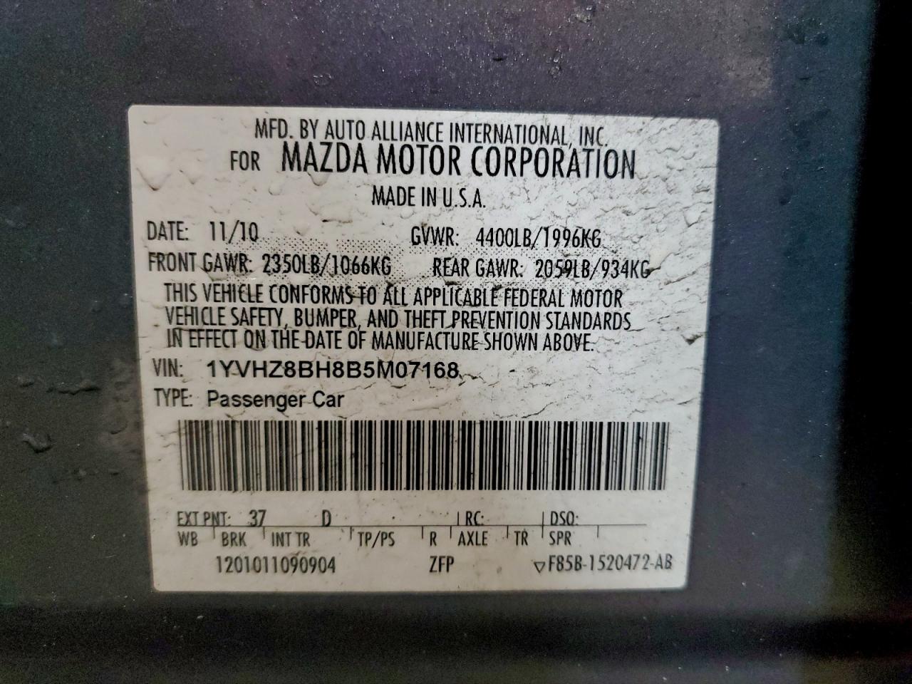 2011 MAZDA 6 I photo 23