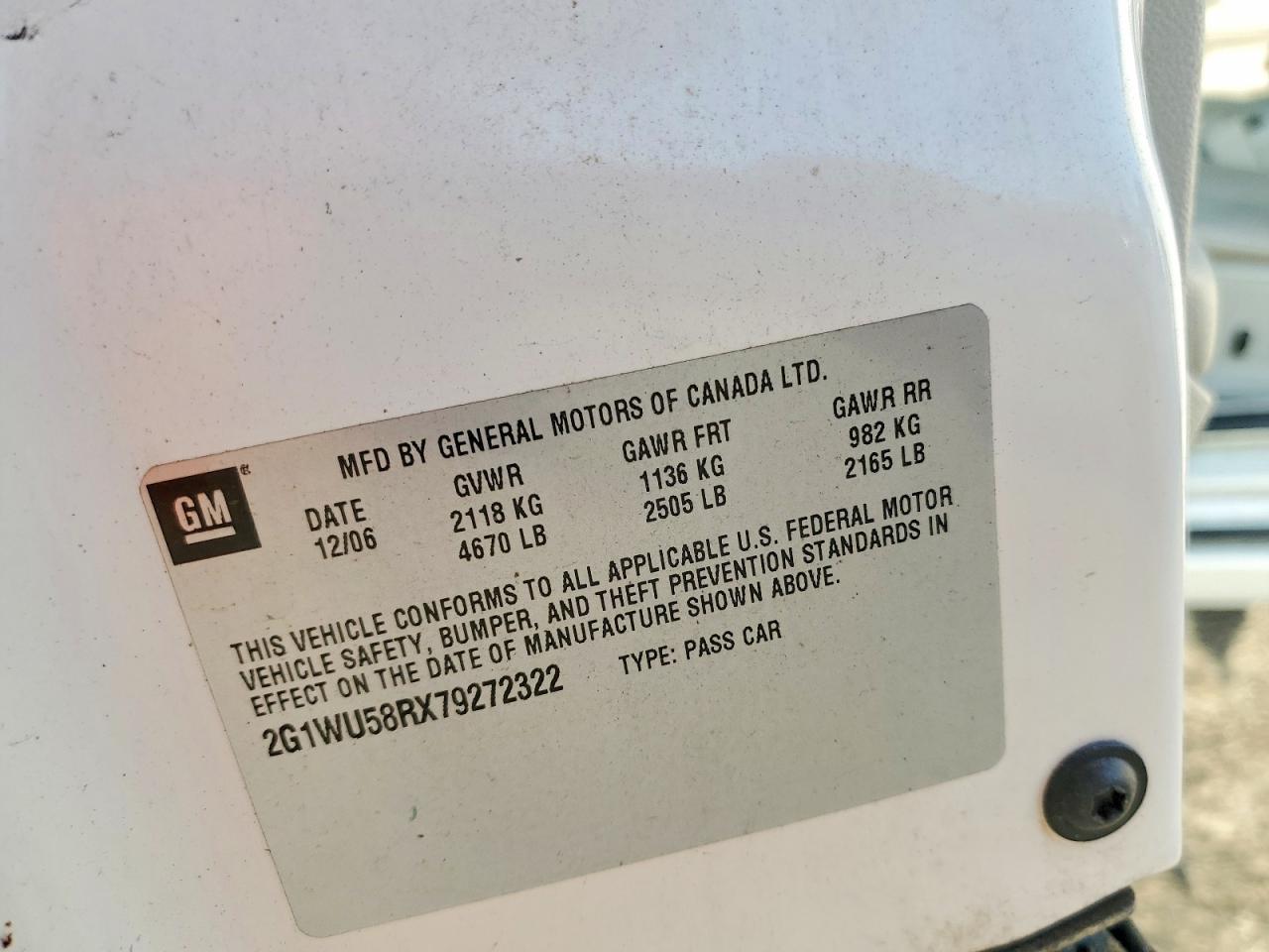2007 CHEVROLET IMPALA LTZ photo 12