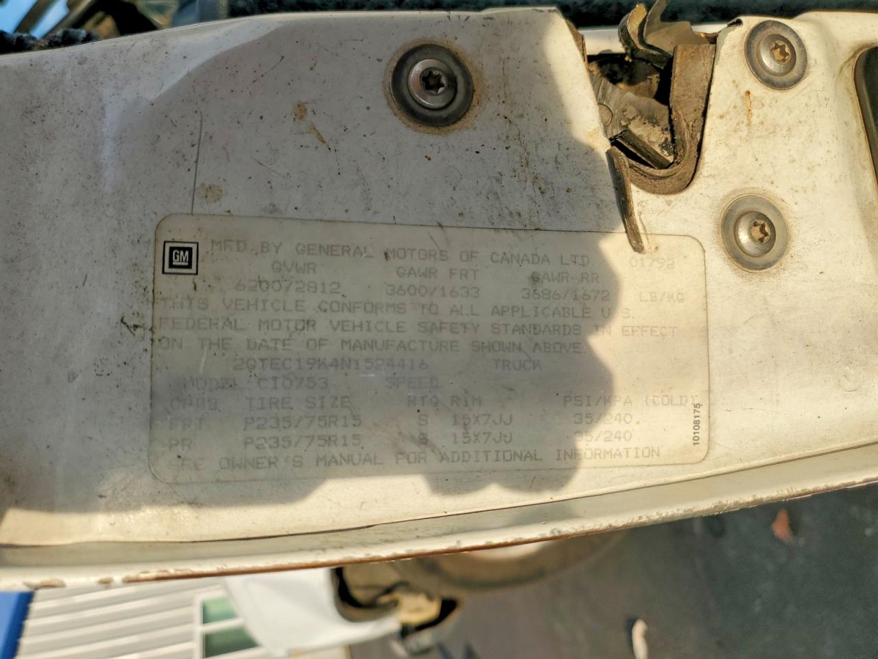 1992 GMC SIERRA C1500 photo 13