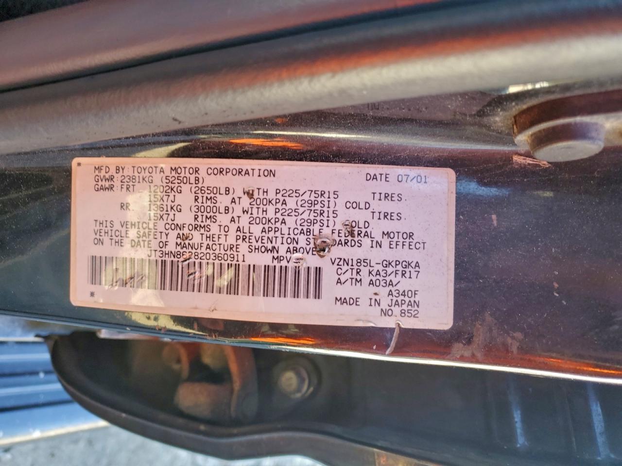2002 TOYOTA 4RUNNER SR5 photo 13