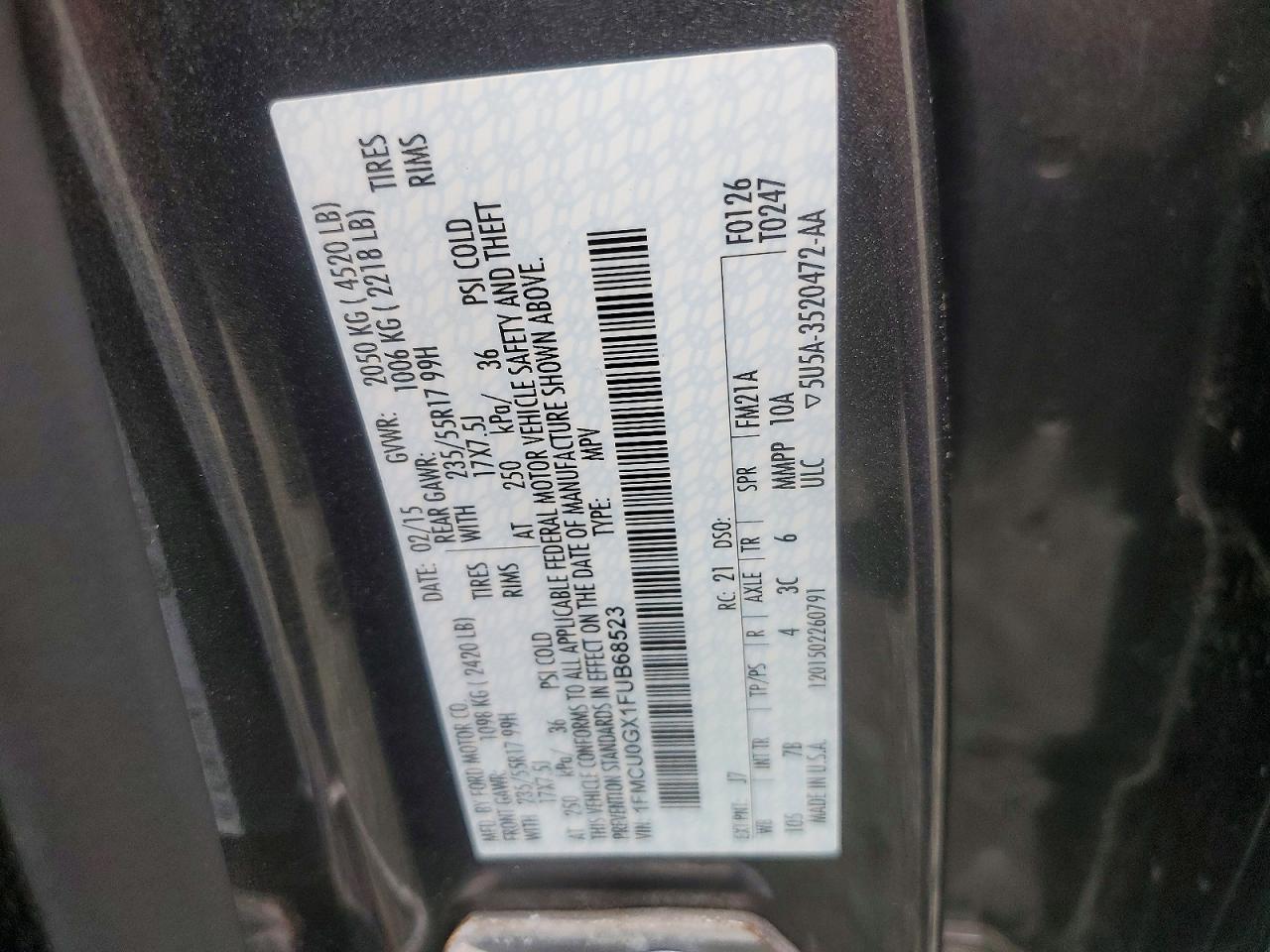 2015 FORD ESCAPE SE photo 13