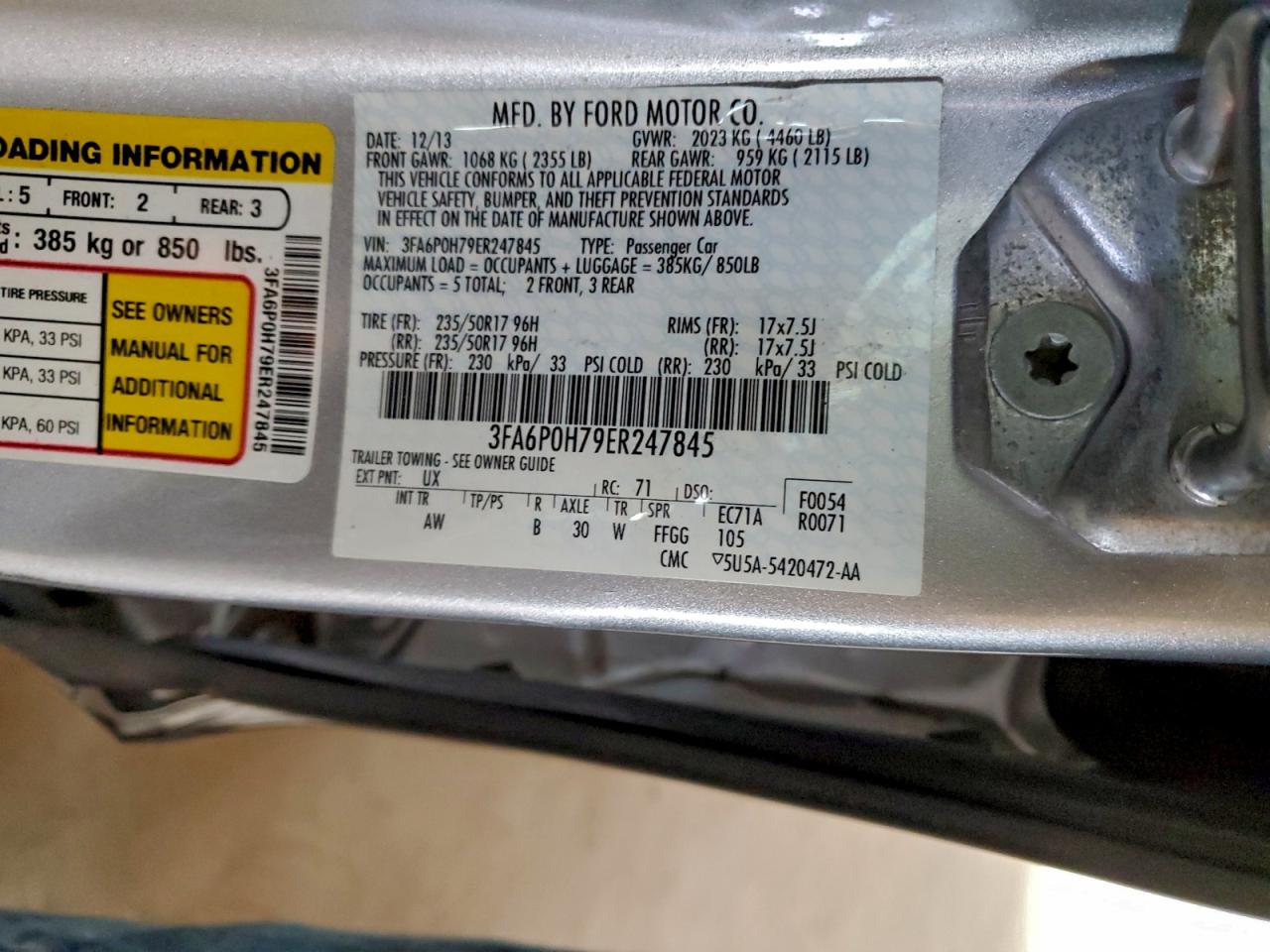 2014 FORD FUSION SE photo 12