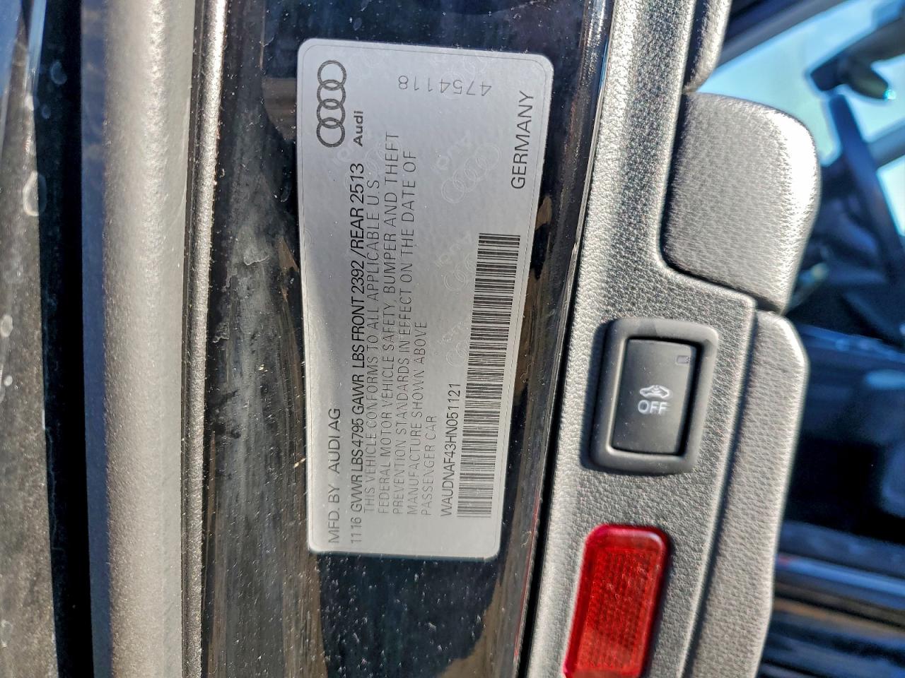 2017 AUDI A4 PREMIUM photo 12