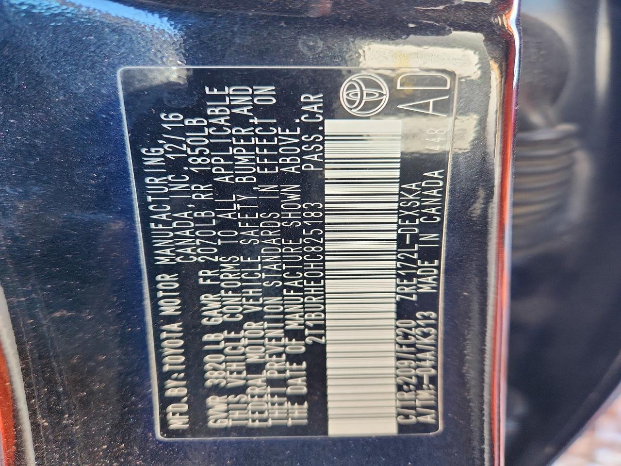 2017 TOYOTA COROLLA L photo 12