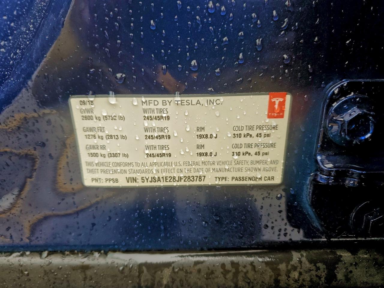 2018 TESLA MODEL S photo 12