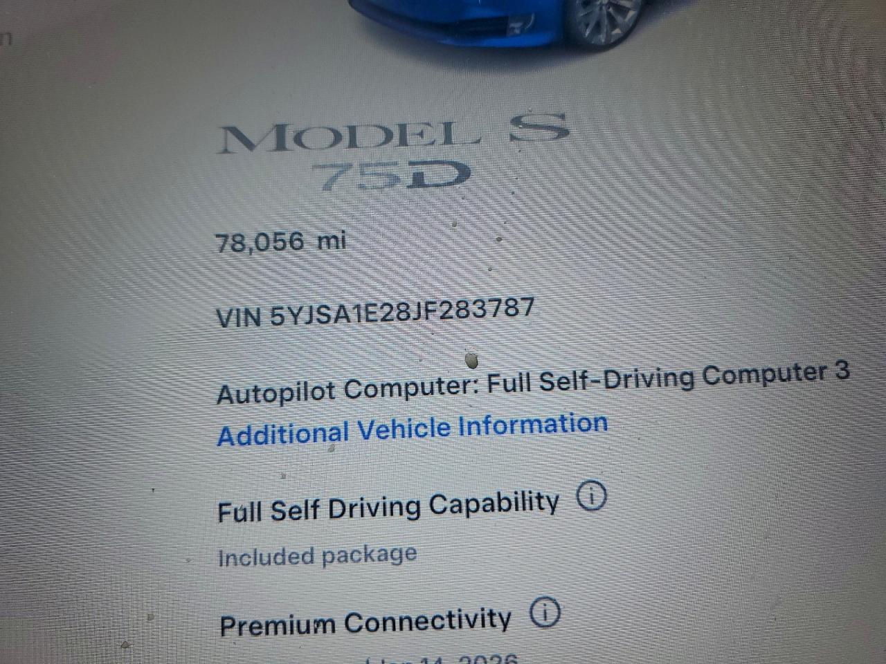 2018 TESLA MODEL S photo 9