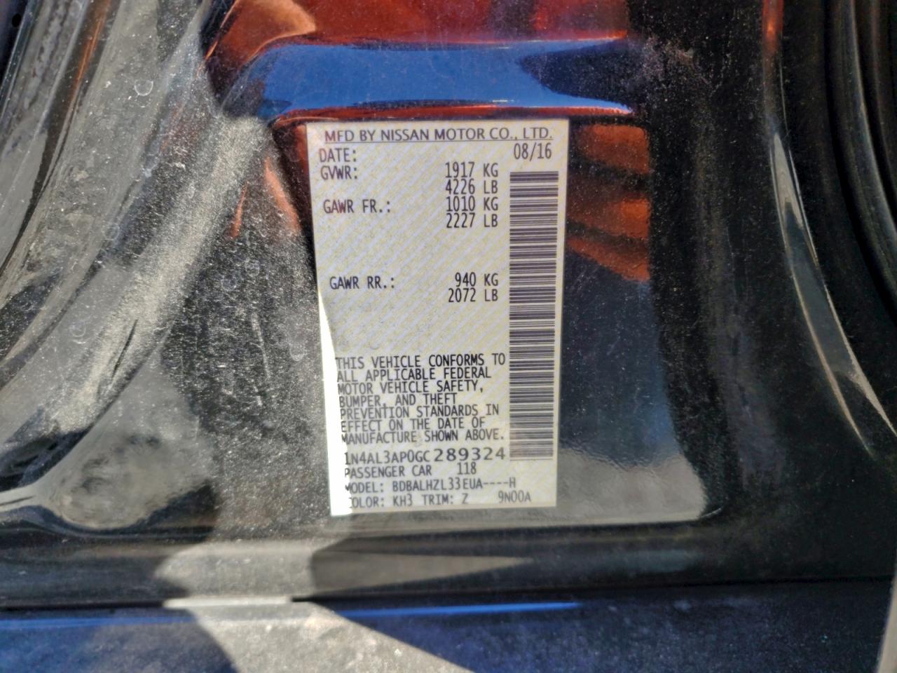 2016 NISSAN ALTIMA 2.5 photo 12