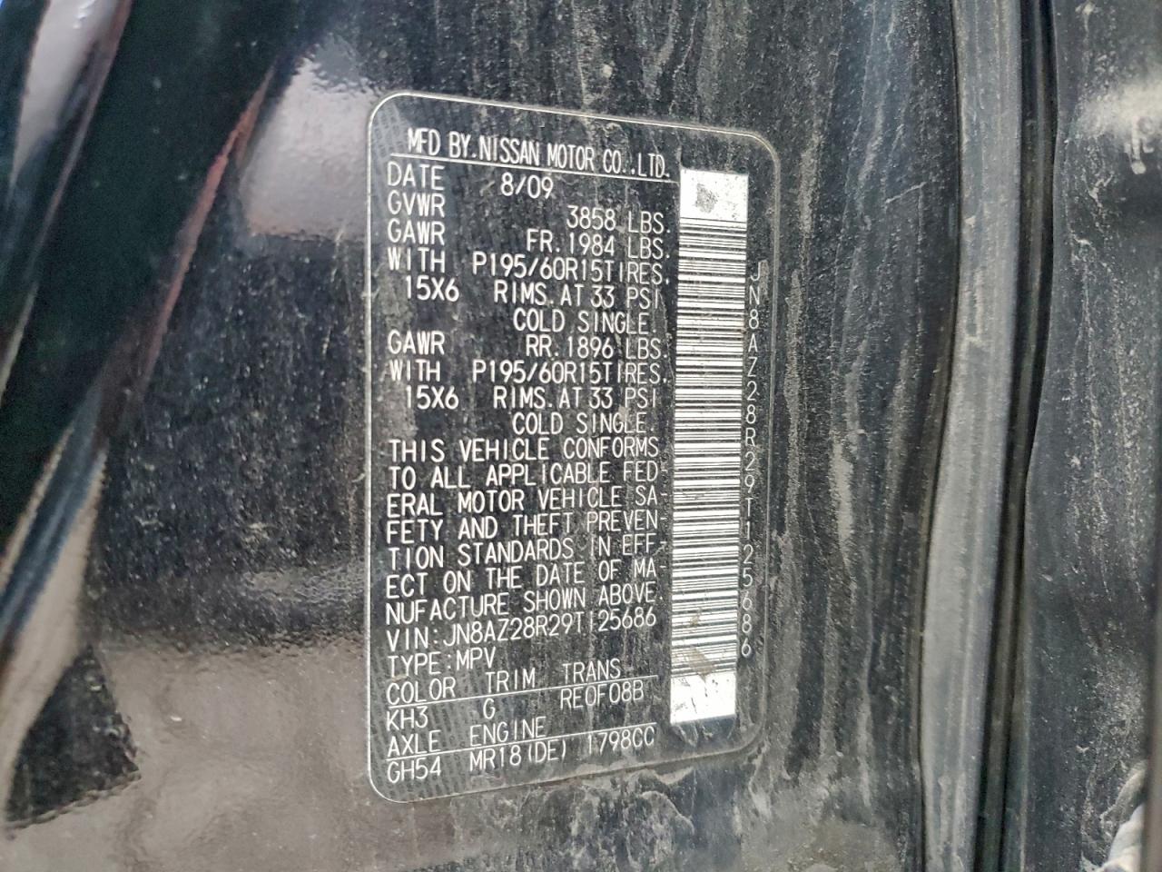 2009 NISSAN CUBE BASE photo 25