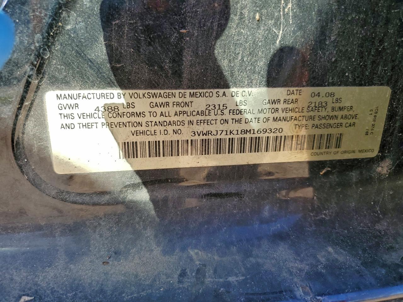 2008 VOLKSWAGEN JETTA WOLFSBURG photo 12