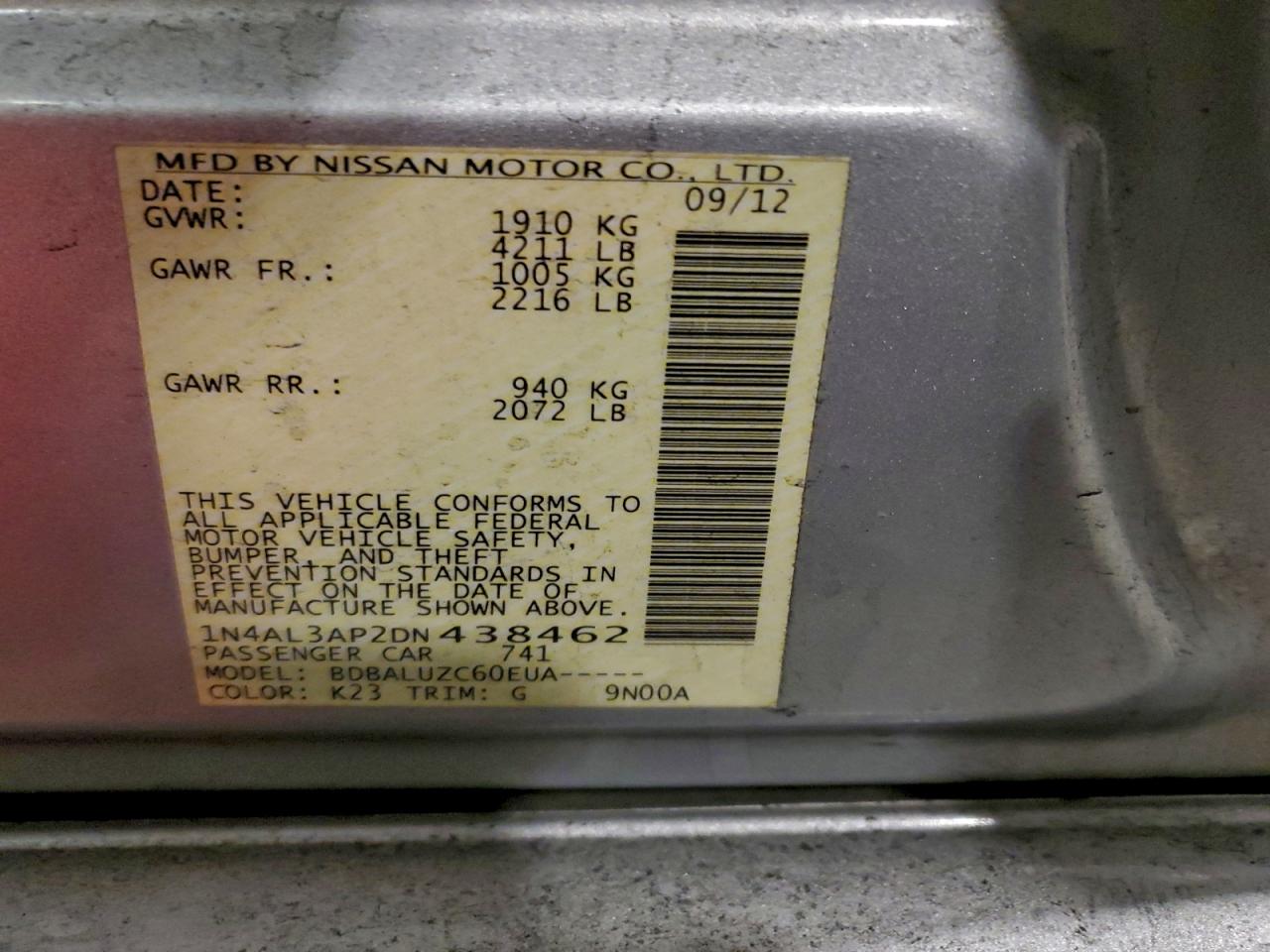 2013 NISSAN ALTIMA 2.5 photo 12