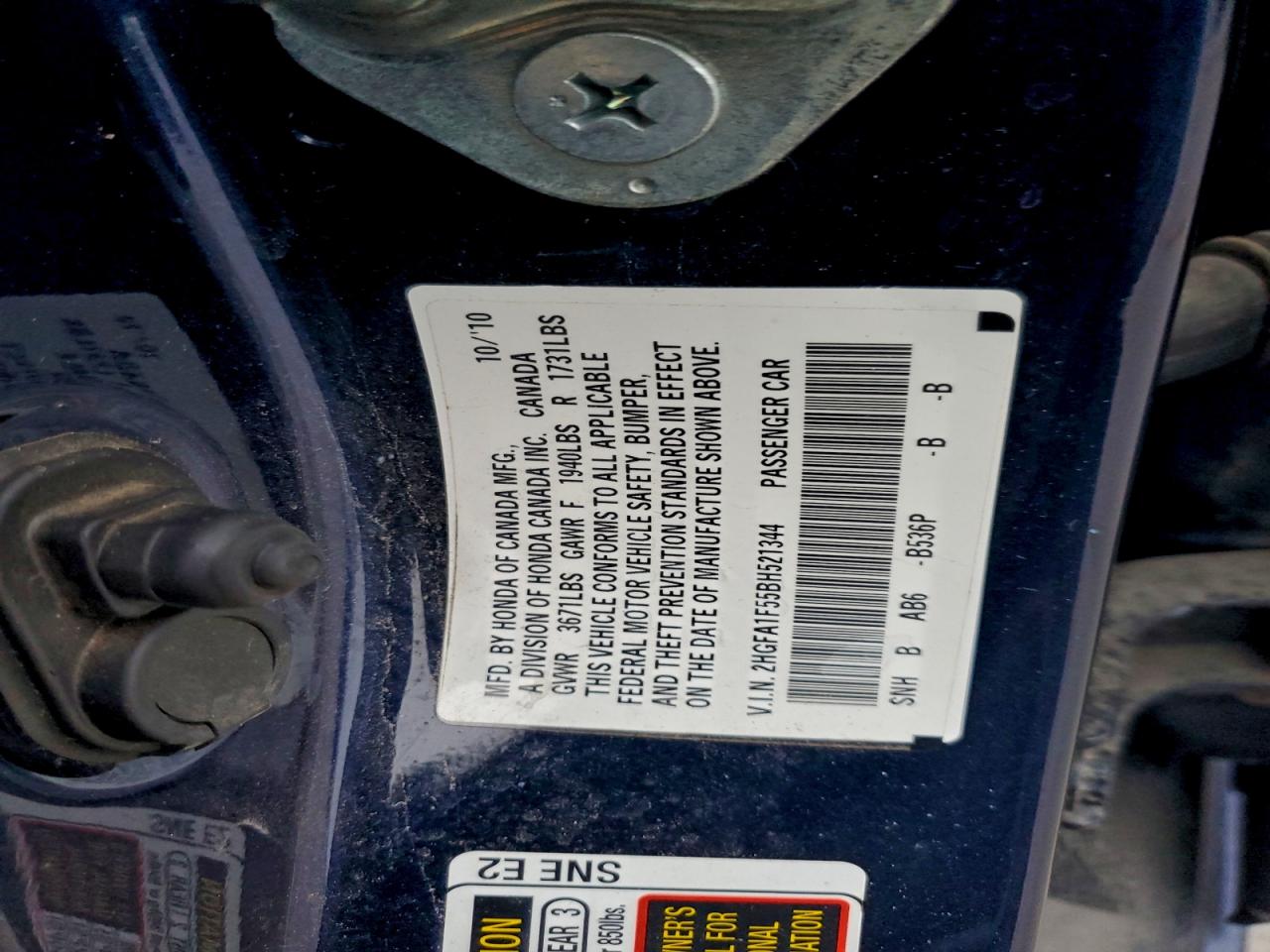 2011 HONDA CIVIC LX photo 12