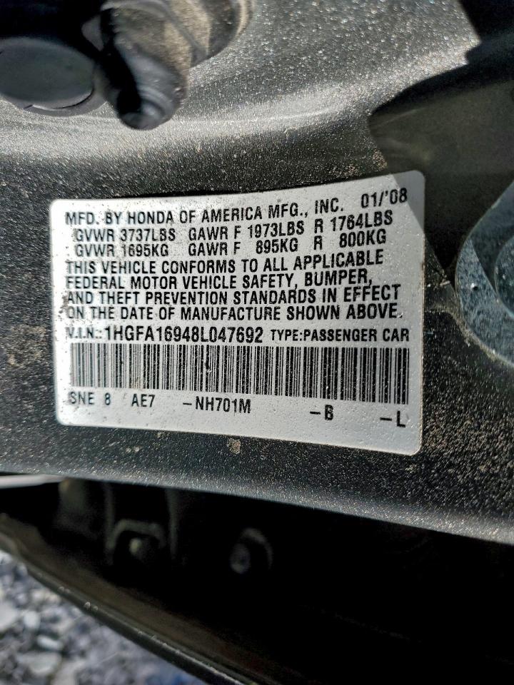 2008 HONDA CIVIC EXL photo 12
