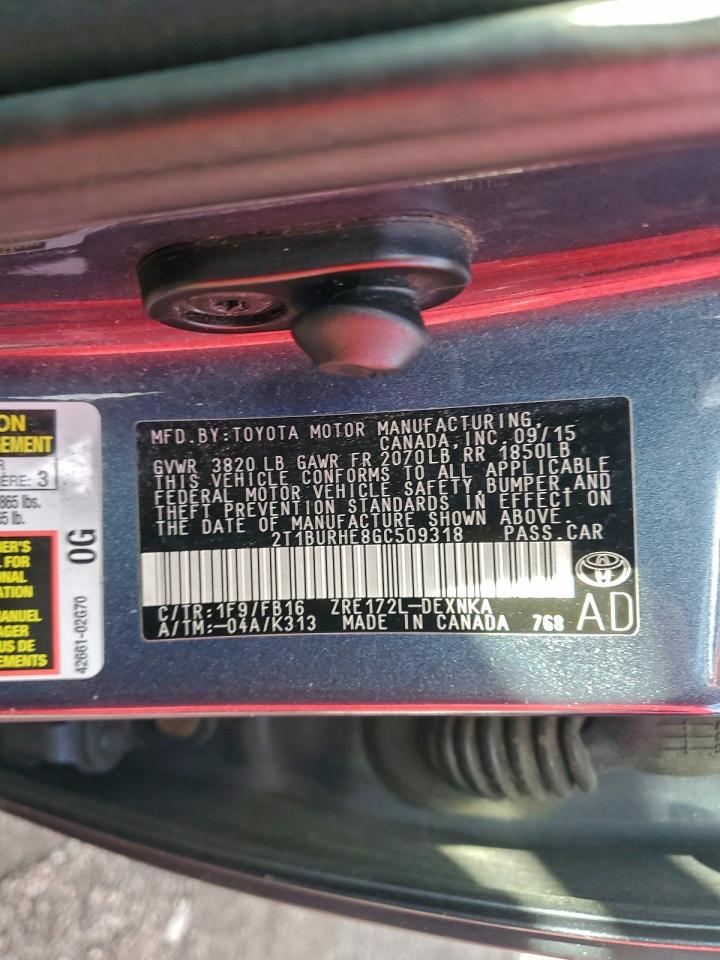2016 TOYOTA COROLLA L photo 12