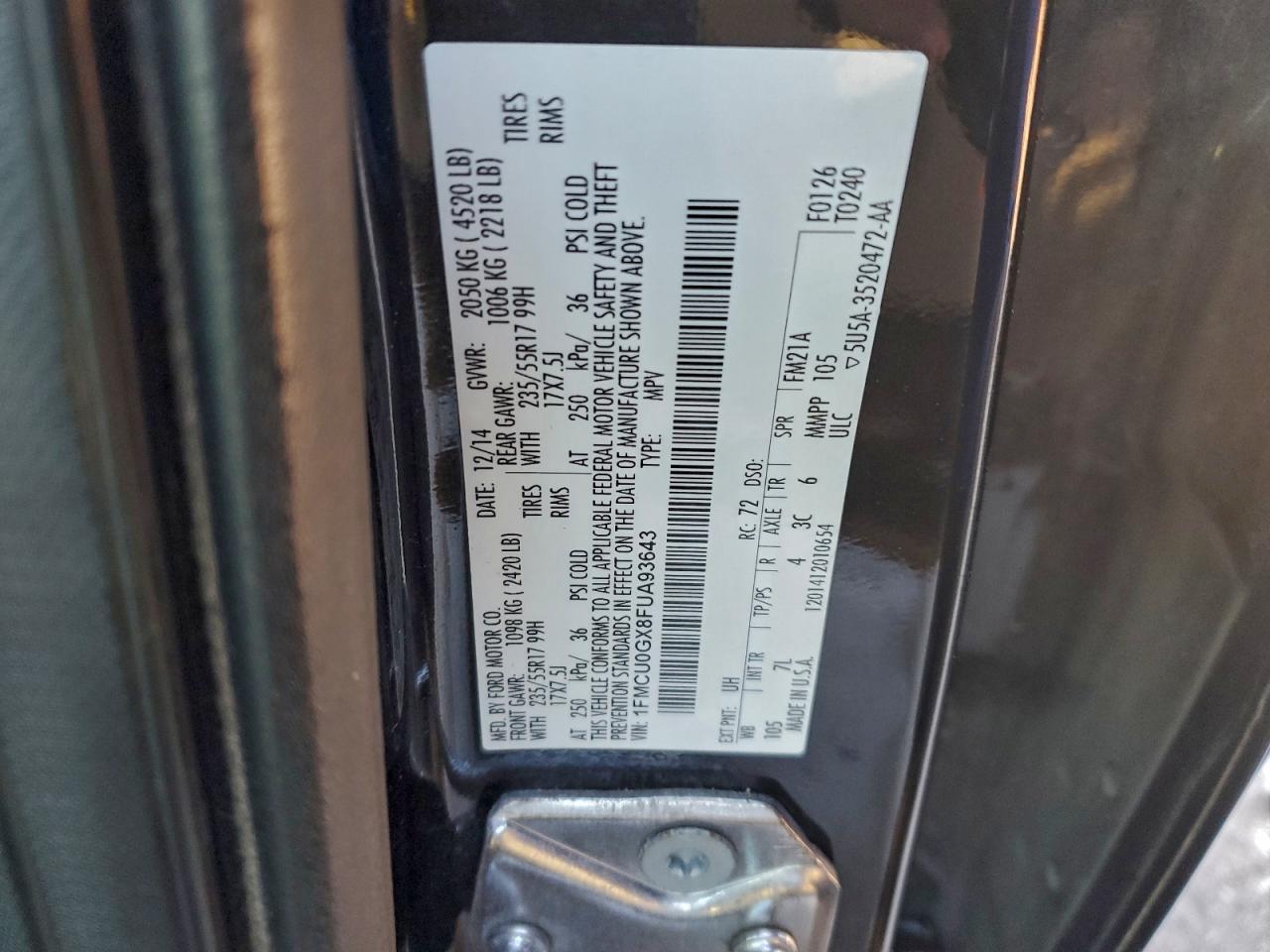 2015 FORD ESCAPE SE photo 13