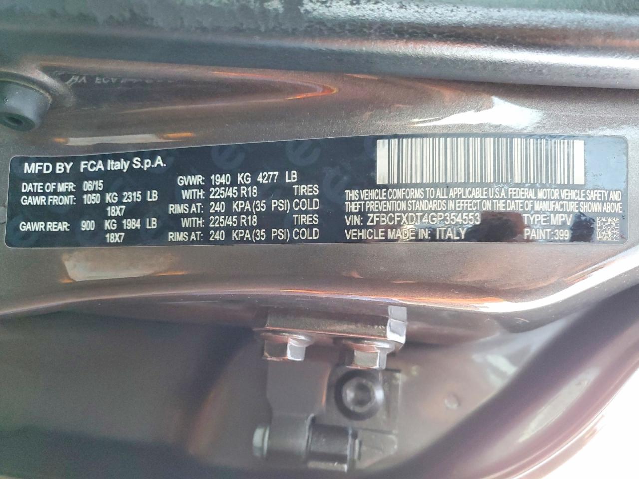 2016 FIAT 500X LOUNGE photo 13