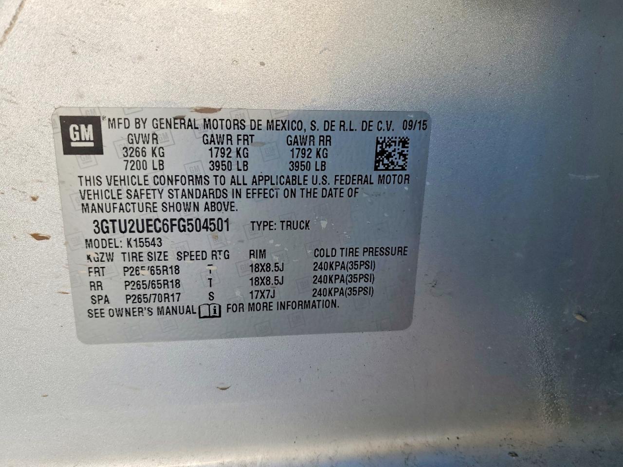2015 GMC SIERRA K1500 SLE photo 12