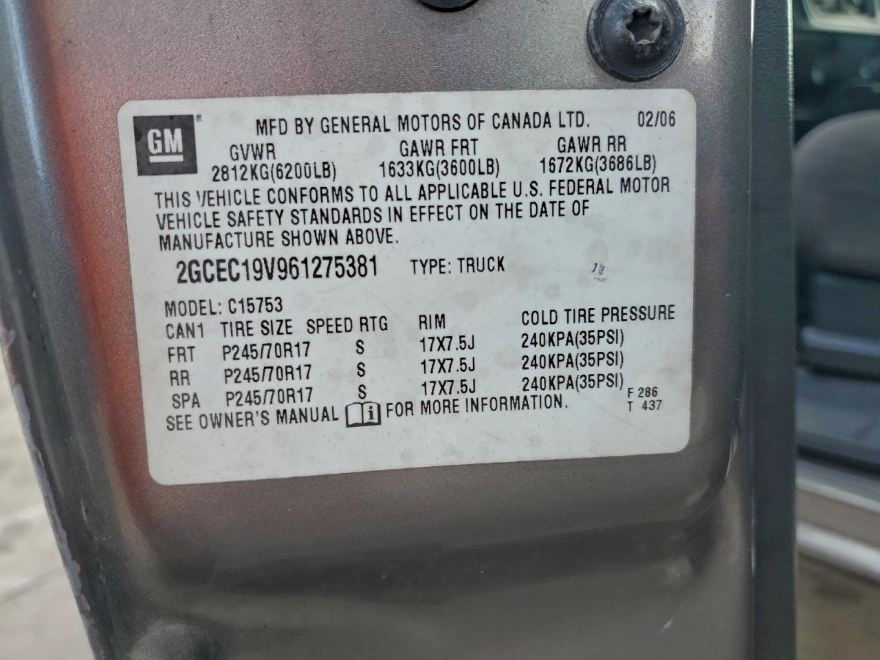 2006 CHEVROLET SILVERADO C1500 photo 12