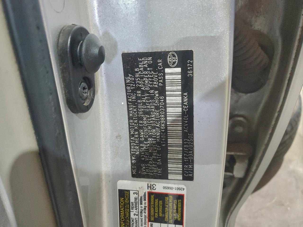 2008 TOYOTA CAMRY CE photo 13