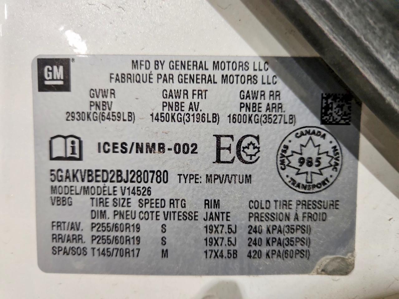 2011 BUICK ENCLAVE CXL photo 25