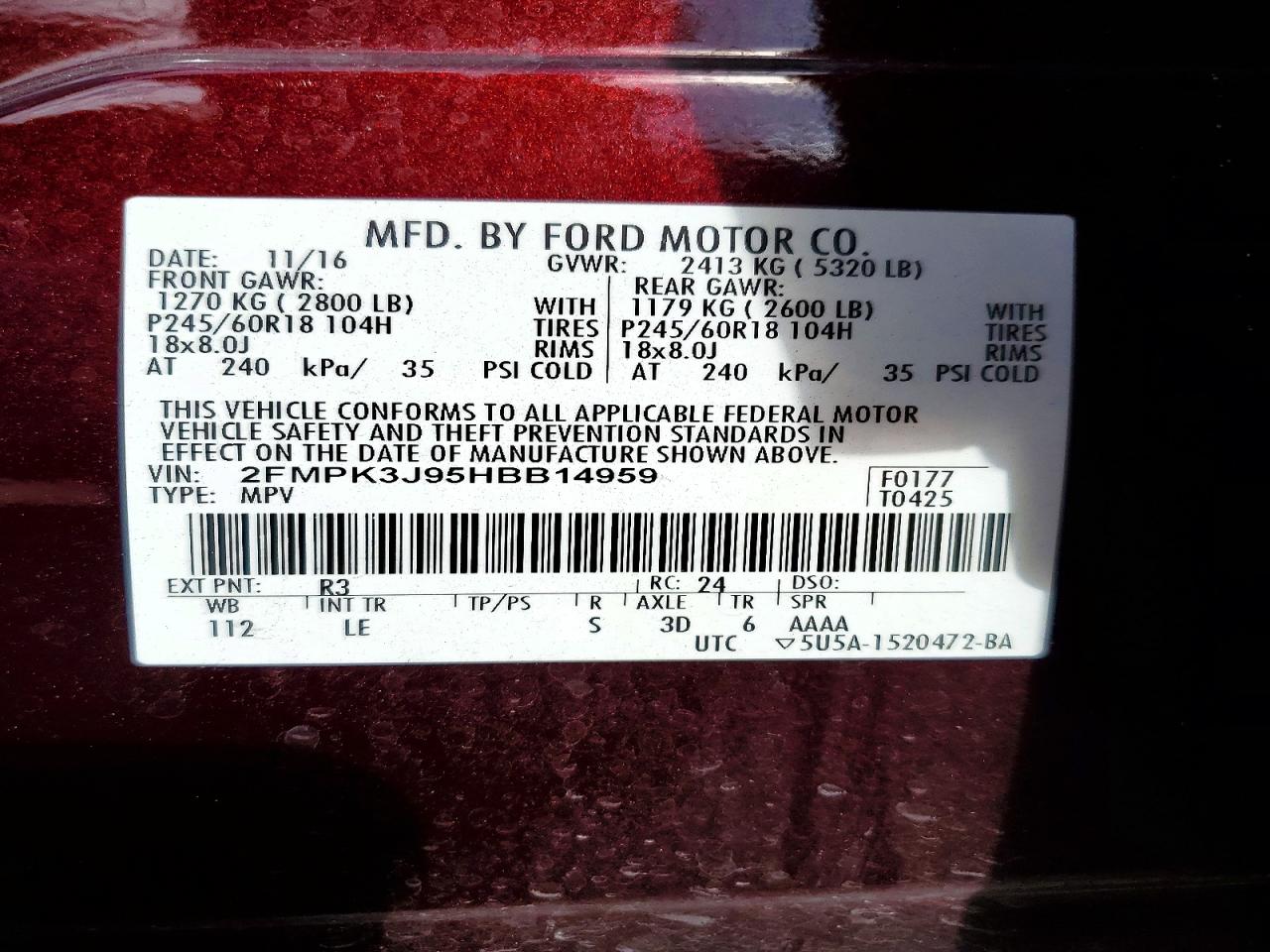 2017 FORD EDGE SEL photo 13