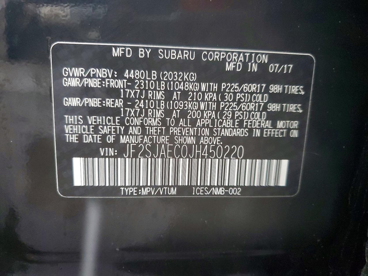 2018 SUBARU FORESTER 2.5I PREMIUM photo 34