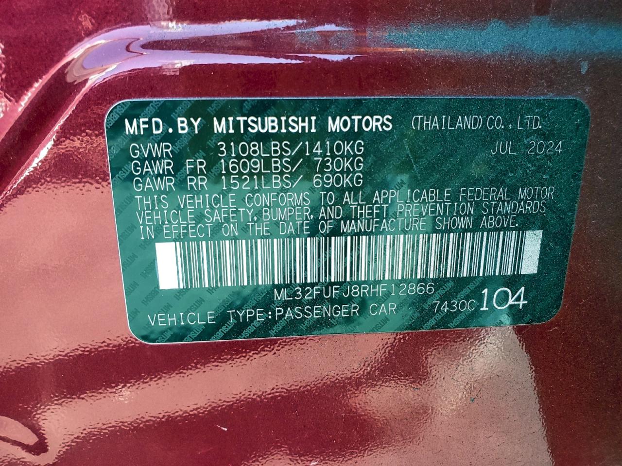 2024 MITSUBISHI MIRAGE G4 ES photo 23