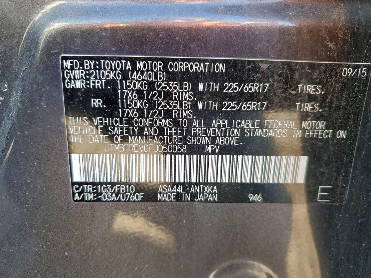 2015 TOYOTA RAV4 LE photo 13